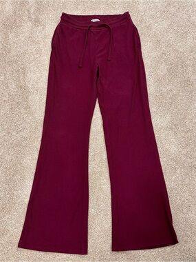 Tommy John Ribbed Lounge Pants Pajamas Burgundy Purple Soft Stretch XS